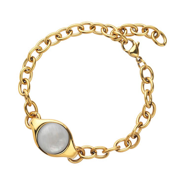Signet Armbånd Med Perlemor - Forgyldt Stål