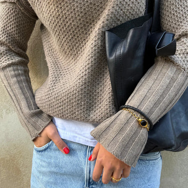 Signet Armbånd Med Onyx - Forgyldt Stål