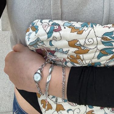 Signet Armbånd Med Perlemor - Stål