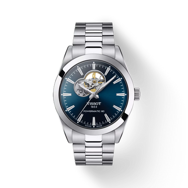 Gentleman powermatic 80 open heart - Sølv/blå