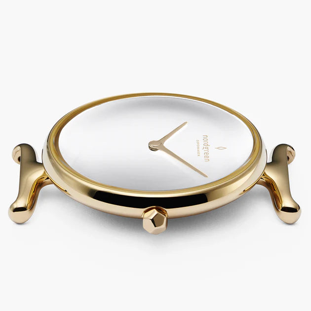 Unika // 32mm // Gold // Gold 5-link // White Dial fra Nordgreen