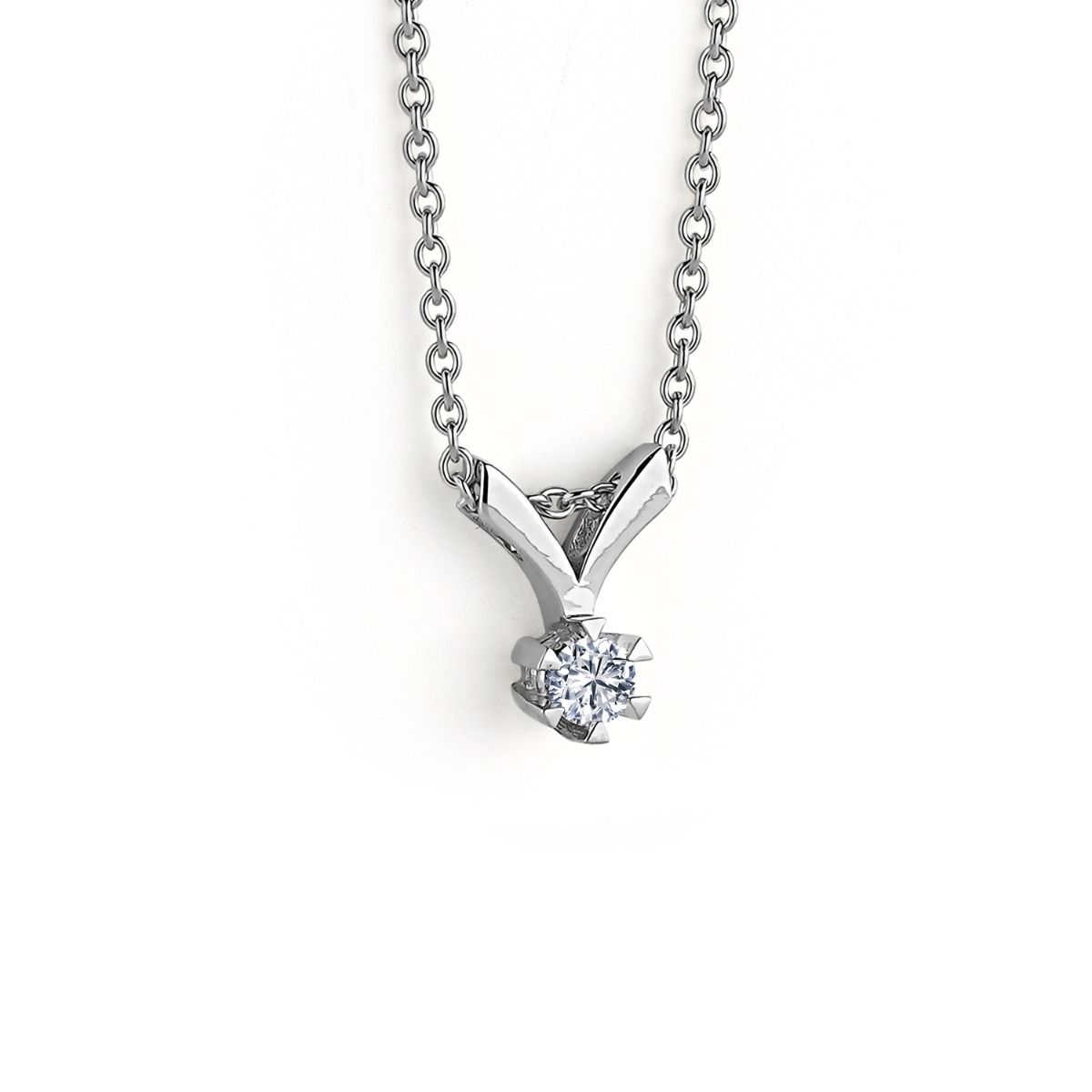 14kt. STAR vedhæng med 0,05ct. W-si