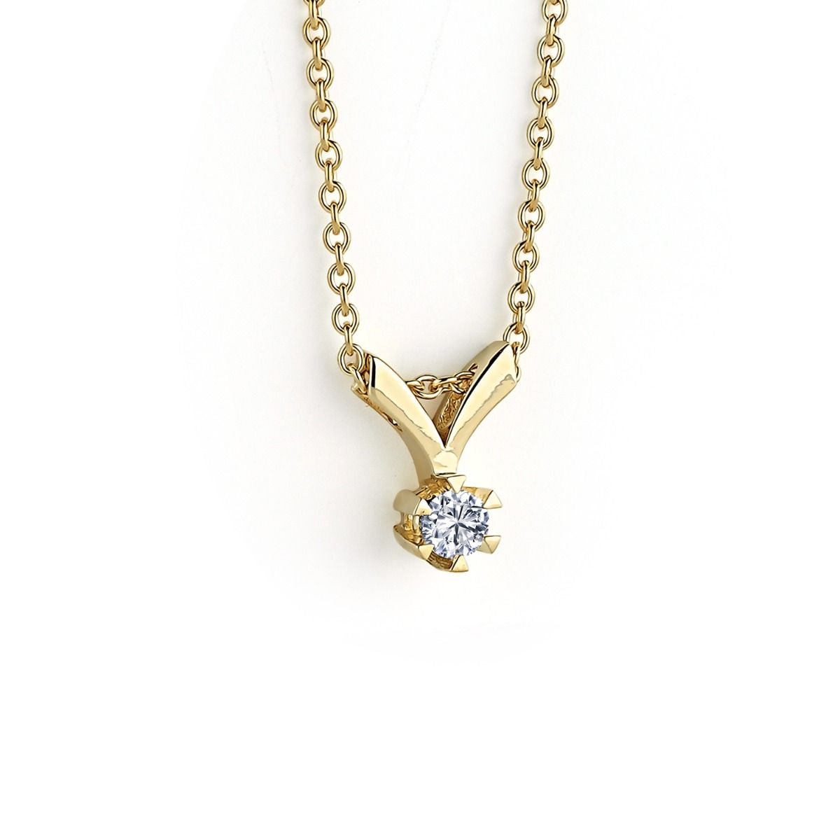 14kt. STAR vedhæng med 0,10ct. W-si