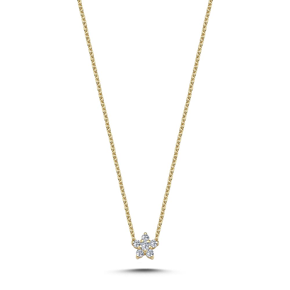 Stella Collier Lille Stjerne m. 0,11ct. W-si - 14kt. Guld