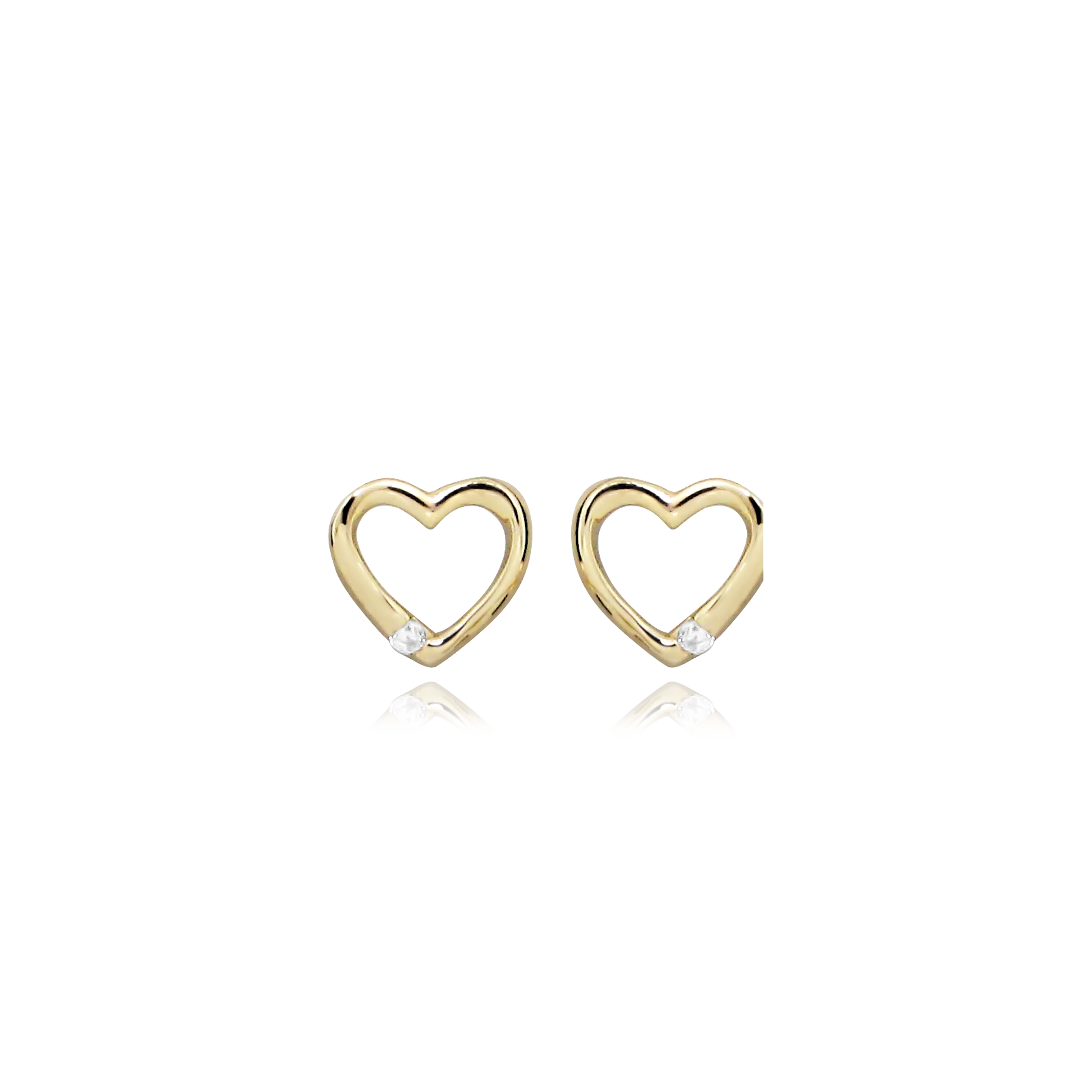 Heart ørestikker - 8 kt. Guld fra Gold Essentials by Plaza