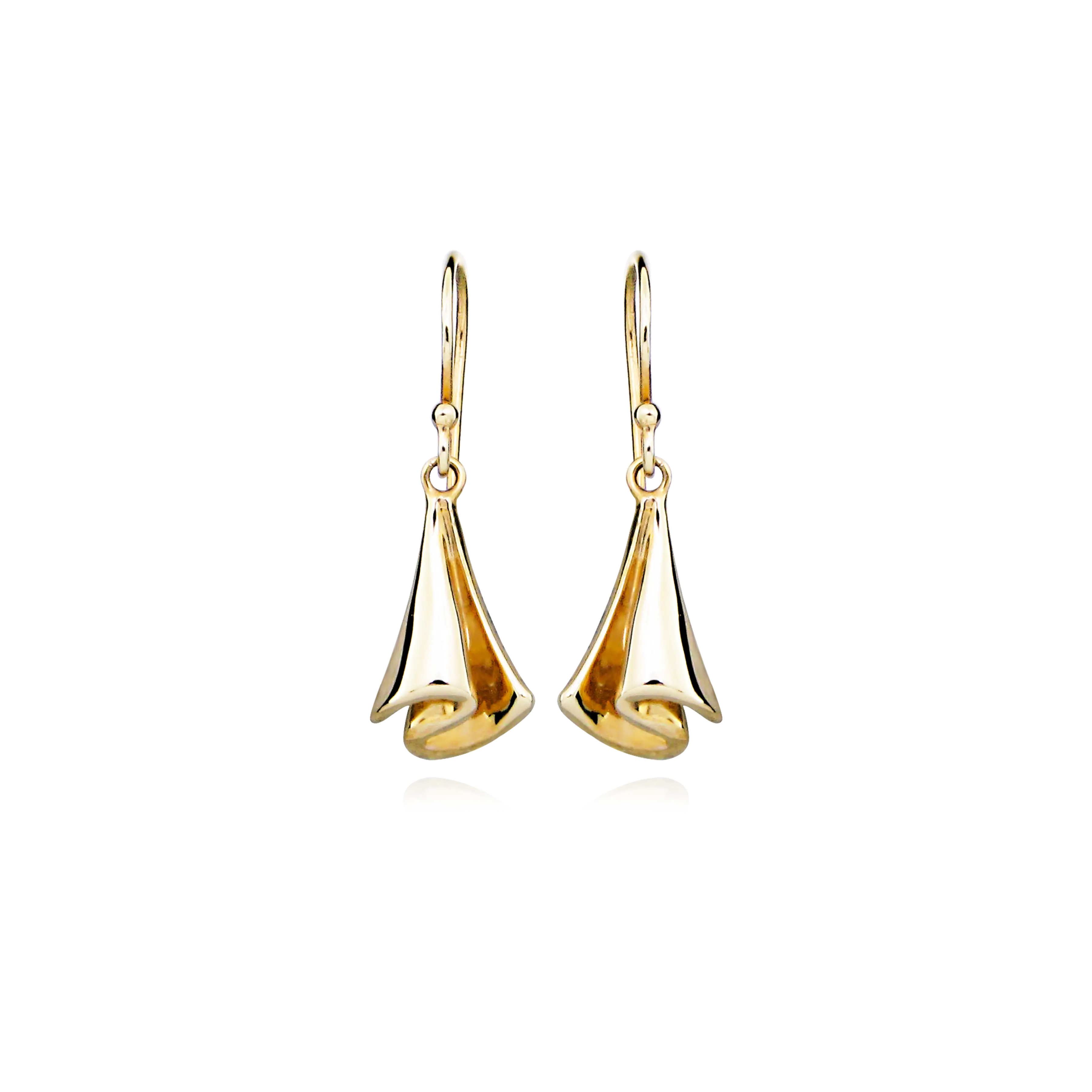 Trumpet øreringe - 8 kt. Guld fra Gold Essentials by Plaza