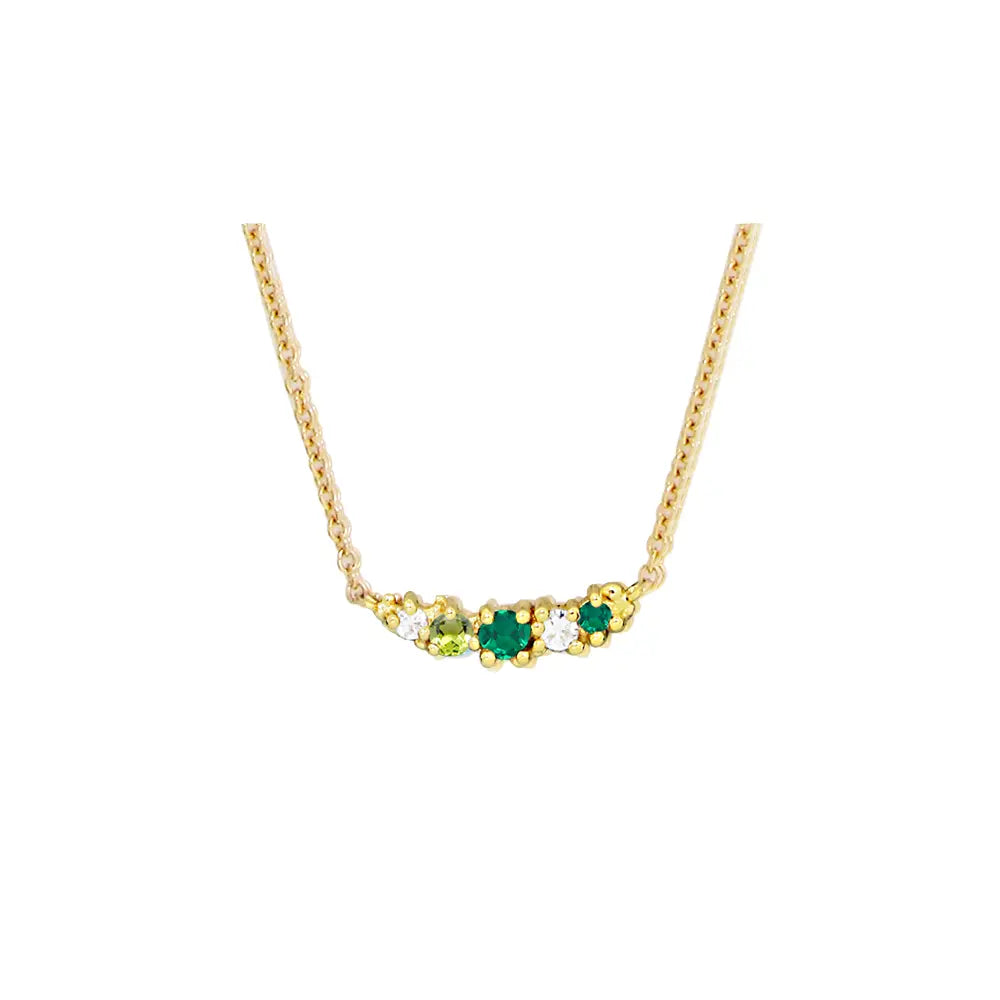 Green Rainbow halskæde - Forgyldt fra Lush Lush Jewelry