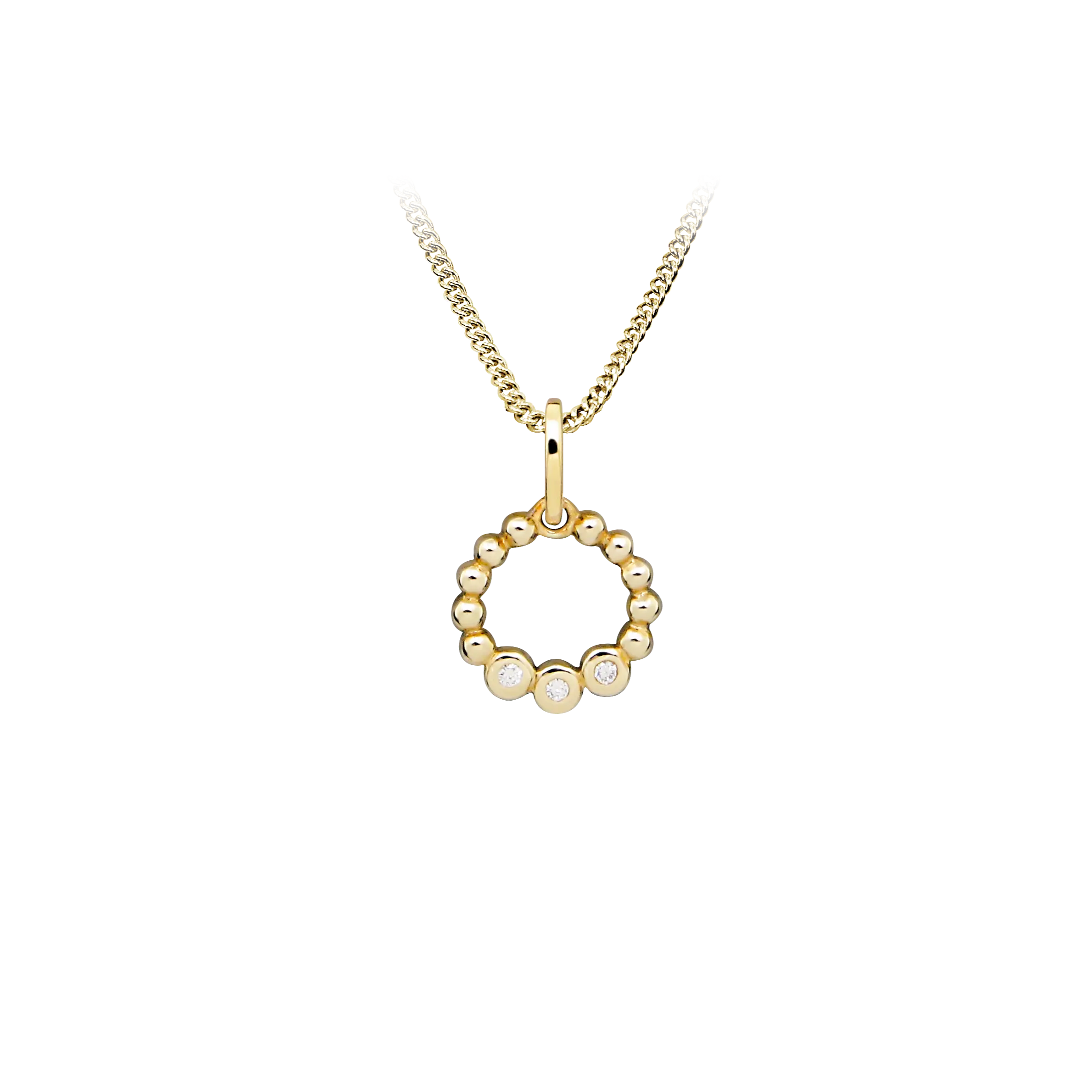 Circle Dot halskæde - 8 kt. Guld fra Gold Essentials by Plaza