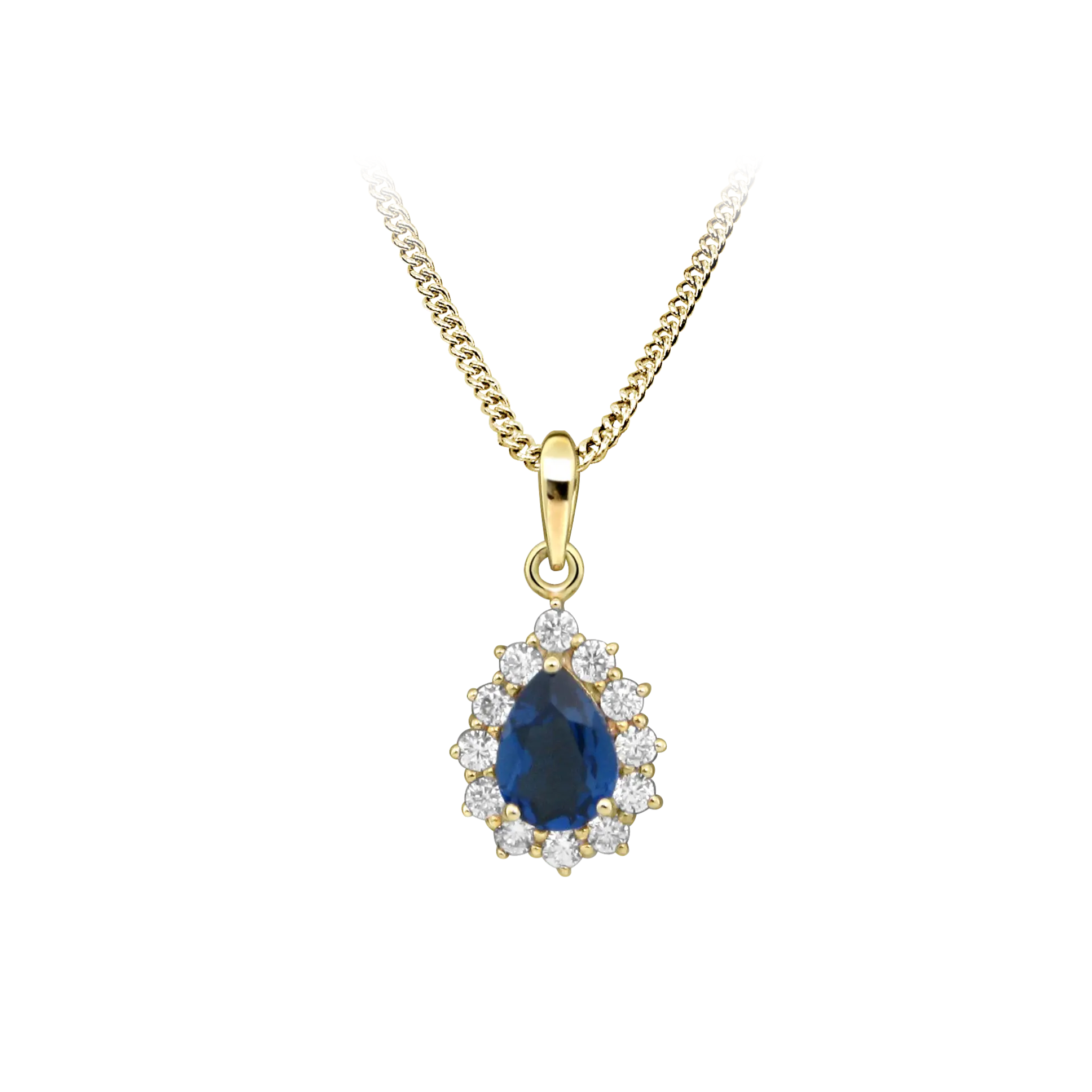 Blue Drop halskæde - 8 kt. Guld fra Gold Essentials by Plaza