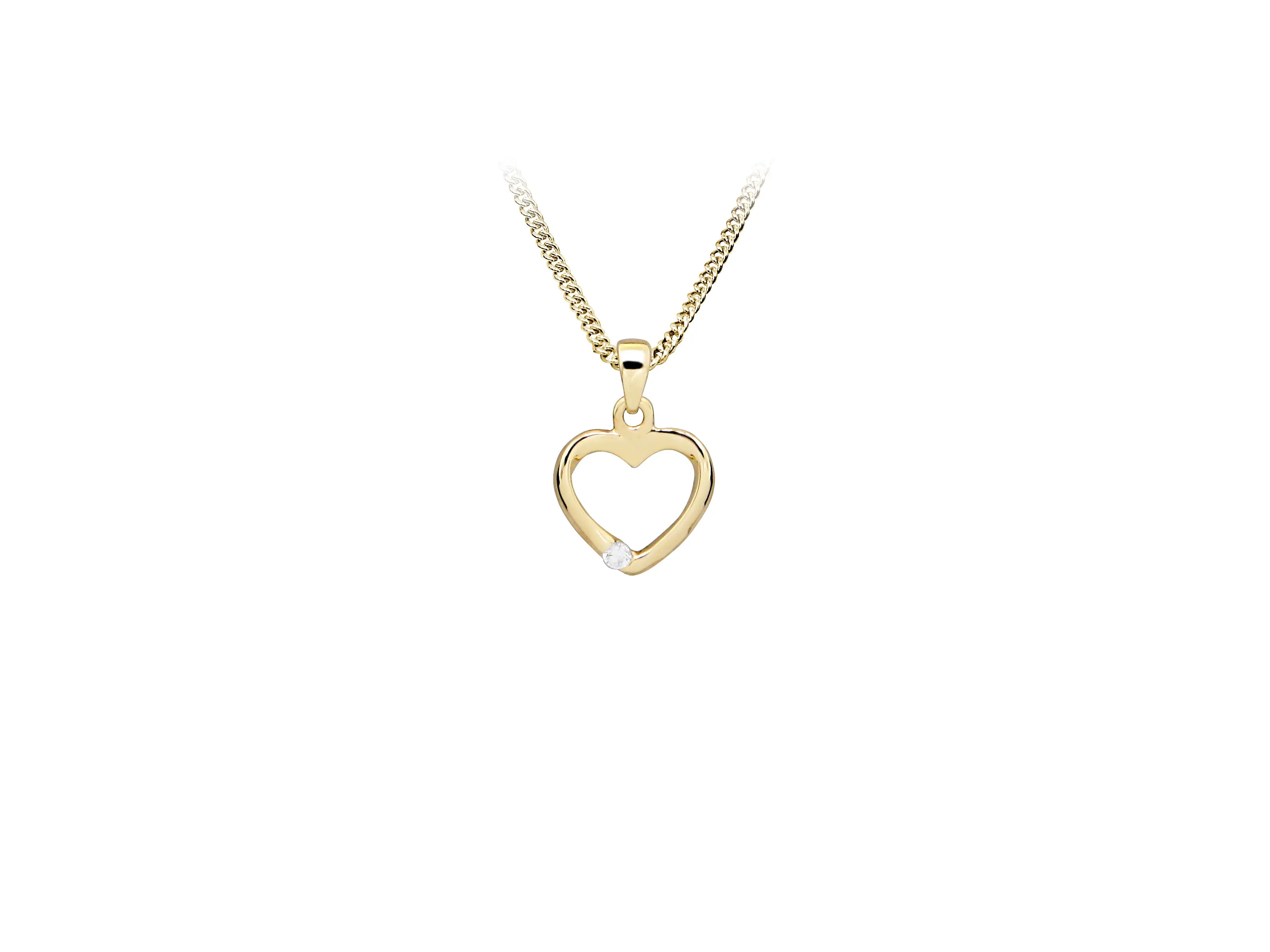 Heart halskæde - 14 kt. Guld fra Fine Essentials by Plaza
