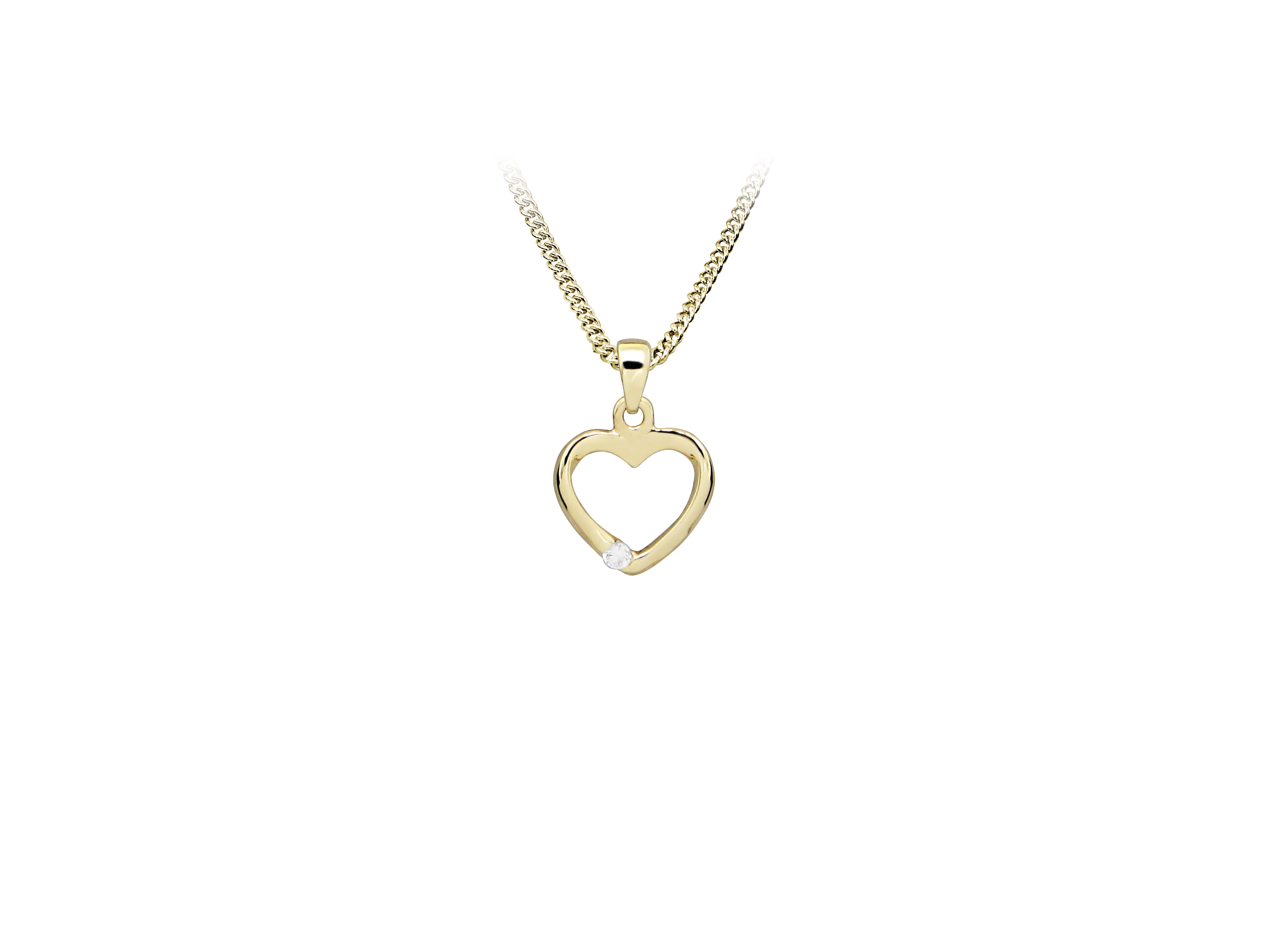 Heart halskæde - 8 kt. Guld fra Gold Essentials by Plaza