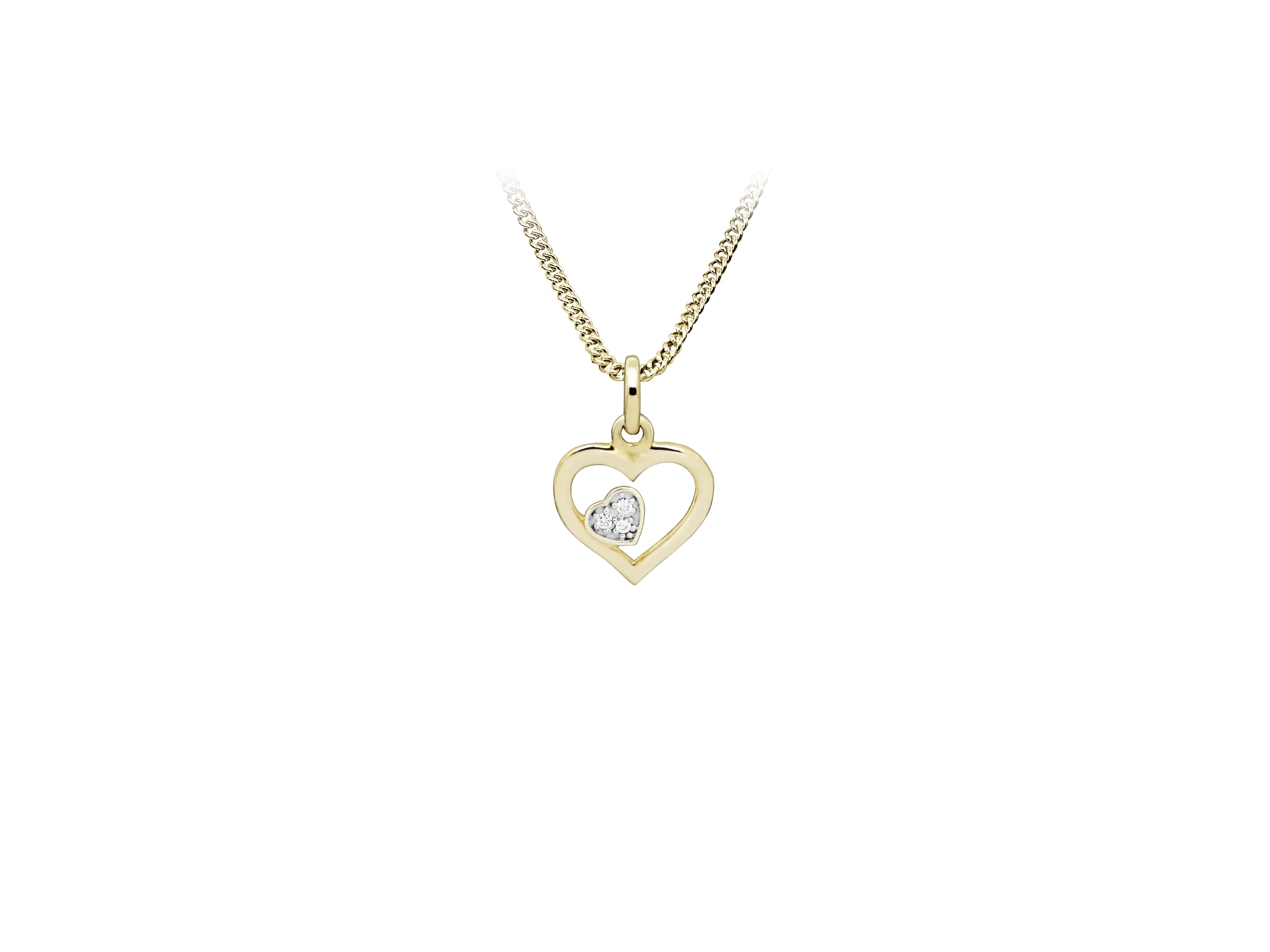 Twin Heart halskæde - 8 kt. Guld fra Gold Essentials by Plaza