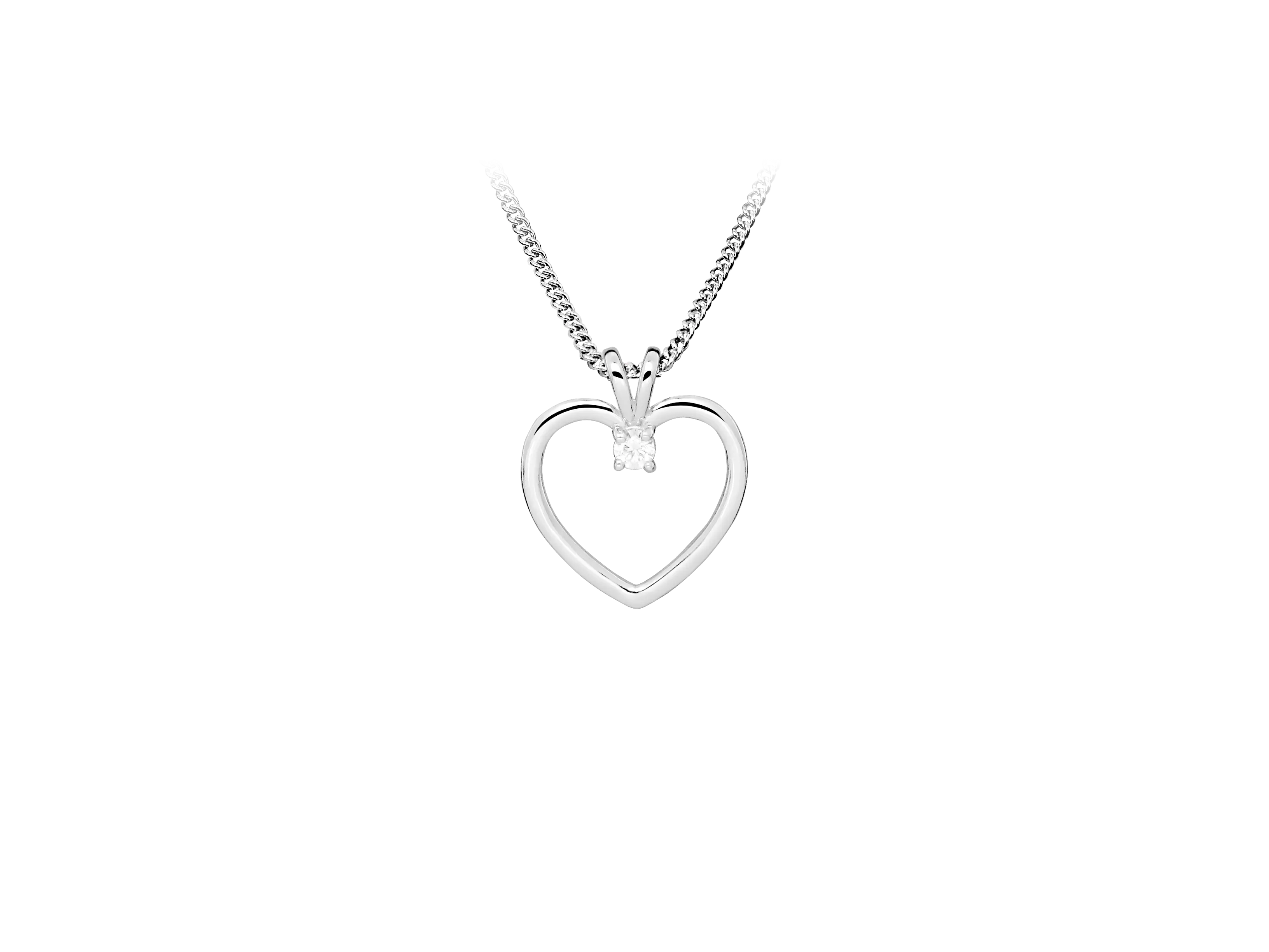 Heart halskæde - Sølv fra Silver Essentials by Plaza