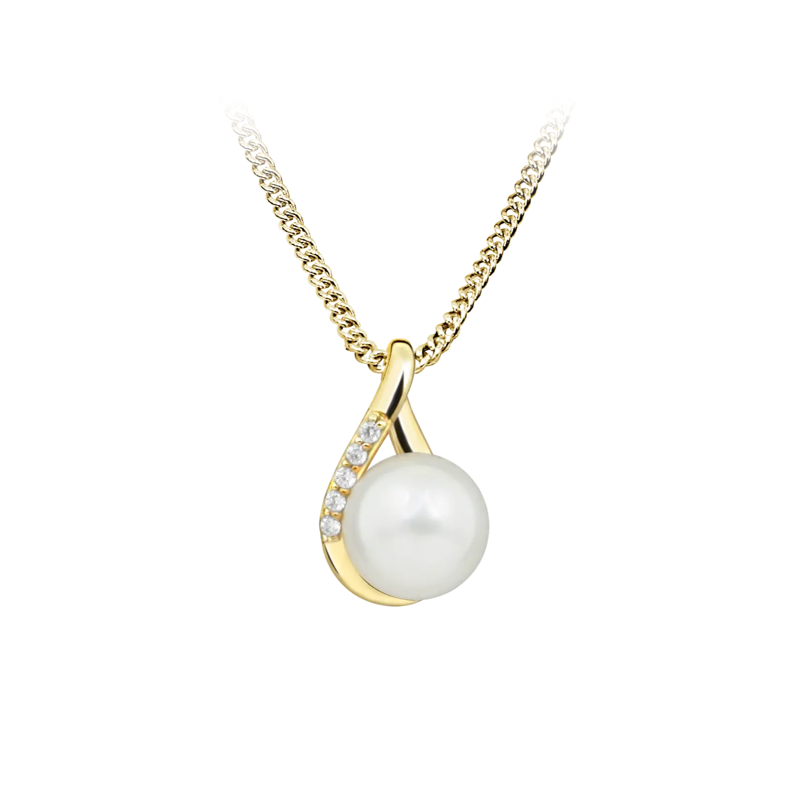 Swan Pearl halskæde - 8 kt. Guld fra Gold Essentials by Plaza