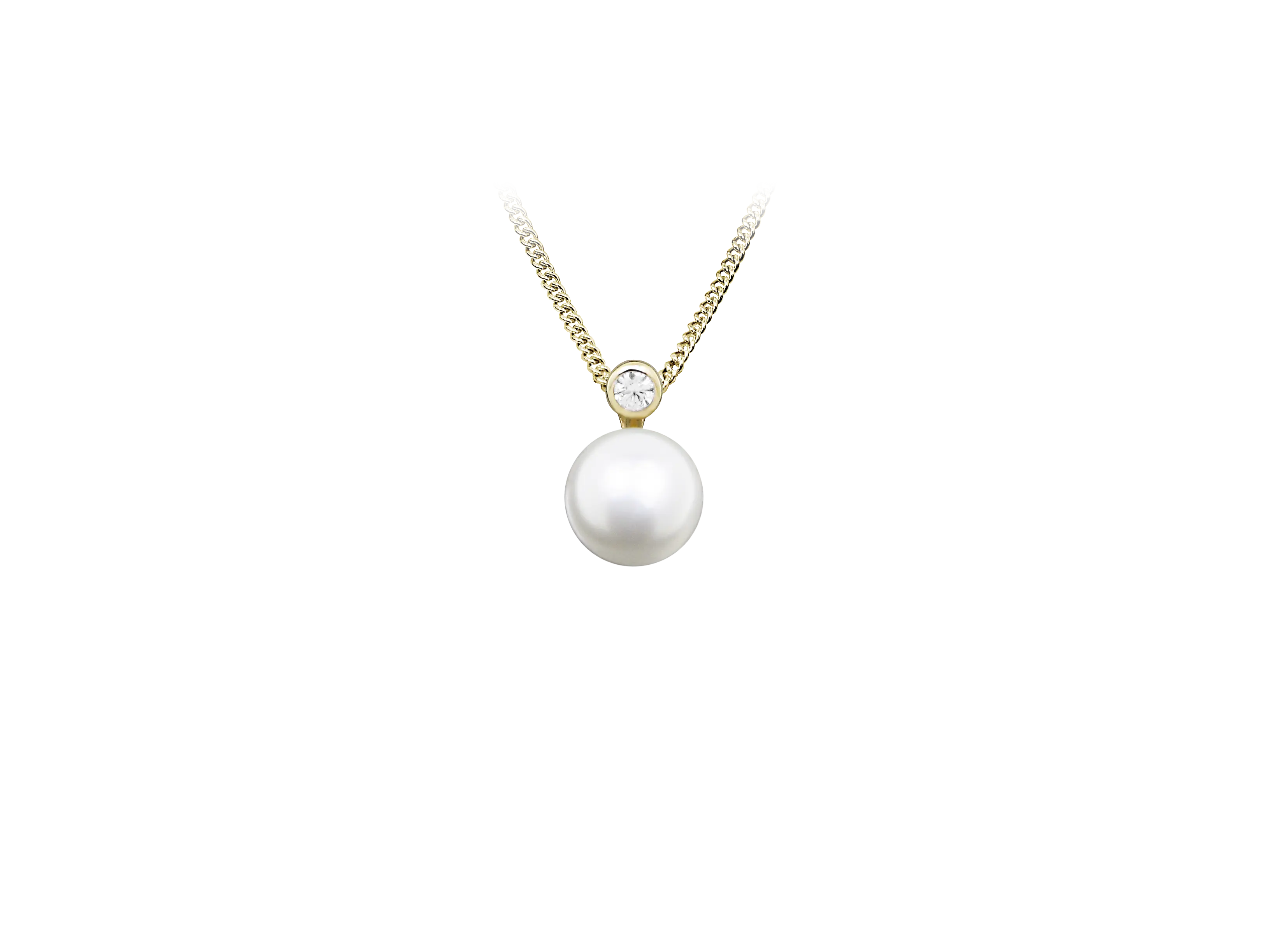 Dot Pearl halskæde - 8 kt. Guld fra Gold Essentials by Plaza