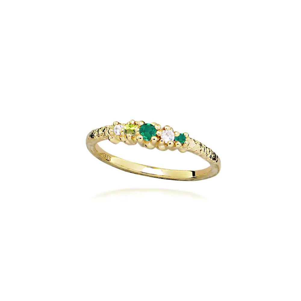 Green Rainbow ring - Forgyldt fra Lush Lush Jewelry