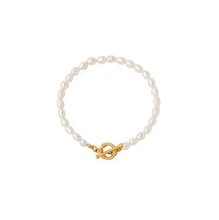 Classic Pearl armbånd - Forgyldt fra Lush Lush Jewelry