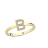 Bogstav ring B m Pavé 19 x 0,005ct. W-si 7mm - 14kt. Guld fra Nuran