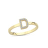 Bogstav ring D m Pavé 16 x 0,005ct. W-si 7mm - 14kt. Guld fra Nuran