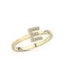 Bogstav ring E m Pavé 13 x 0,005ct. W-si 7mm - 14kt. Guld fra Nuran