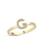 Bogstav ring G m Pavé 14 x 0,005ct. W-si 7mm - 14kt. Guld fra Nuran