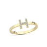 Bogstav ring H m Pavé 13 x 0,005ct. W-si 7mm - 14kt. Guld fra Nuran