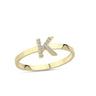 Bogstav ring K m Pavé 12 x 0,005ct. W-si 7mm - 14kt. Guld fra Nuran