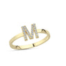 Bogstav ring M m Pavé 23 x 0,005ct. W-si 7mm - 14kt. Guld fra Nuran