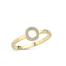 Bogstav ring O m Pavé 14 x 0,005ct. W-si 7mm - 14kt. Guld fra Nuran