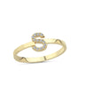 Bogstav ring S m Pavé 13 x 0,005ct. W-si 7mm - 14kt. Guld fra Nuran