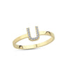 Bogstav ring U m Pavé 13 x 0,005ct. W-si 7mm - 14kt. Guld fra Nuran