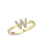 Bogstav ring W m Pavé 23 x 0,005ct. W-si 7mm - 14kt. Guld fra Nuran