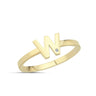 Bogstav Ring W m. 1 x 0,005ct. W-si 7mm -14kt. Guld fra Nuran