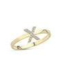Bogstav ring X m Pavé 13 x 0,005ct. W-si 7mm - 14kt. Guld fra Nuran