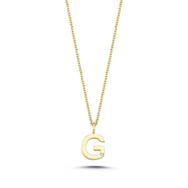 Bogstavvedhæng G m. 1 x 0,005 ct. W/SI 9,5 mm - 14 kt. Guld fra Nuran