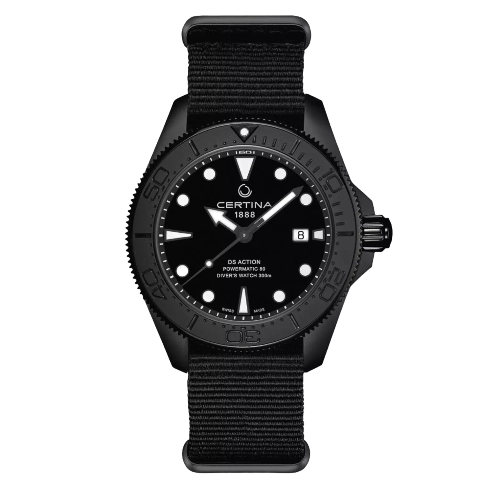 DS Action Diver Powermatic 80 Ur - Sort fra Certina