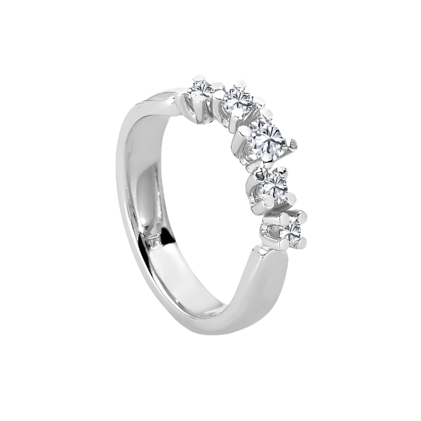 Diamond Twist Ring 0,39ct - 14 kt. Hvidguld fra Nuran