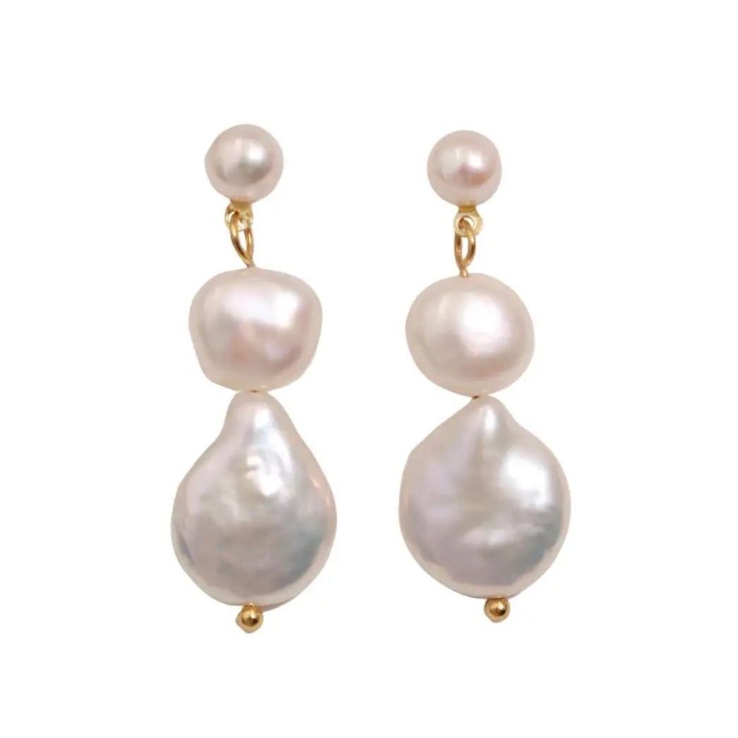 Glamour pearl øreringe - Forgyldt fra Lush Lush Jewelry
