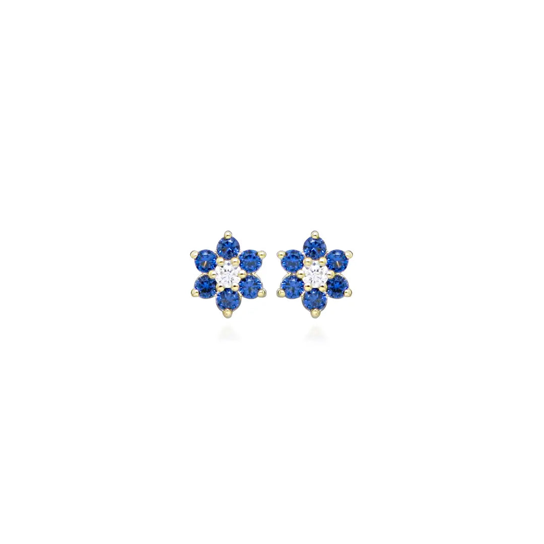 Blue star large øreringe - 8 kt. fra Gold Essentials by Plaza