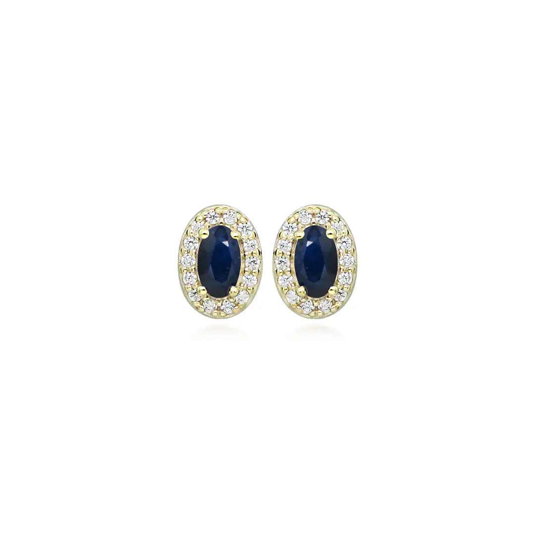 Sapphire love øreringe - 8 kt. fra Gold Essentials by Plaza