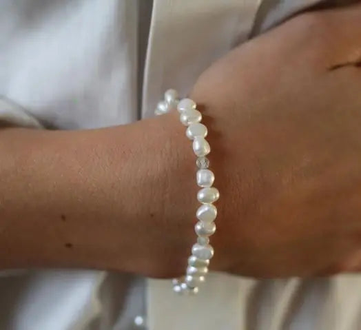 Moonestone pearl armbånd - Forgyldt fra Lush Lush Jewelry