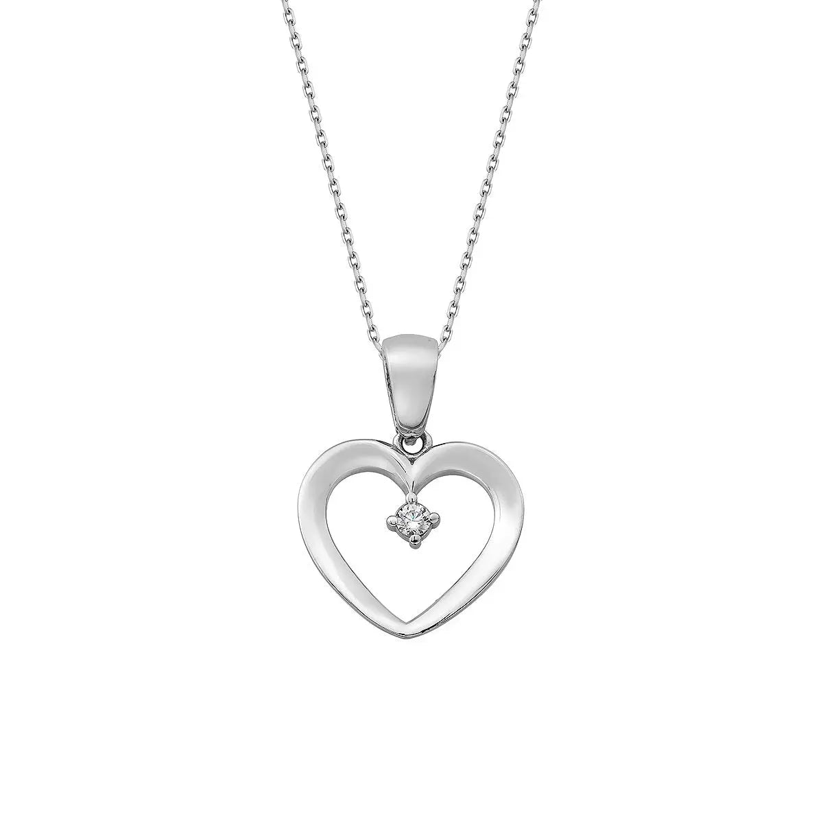 Heart halskæde - Sølv fra Silver Essentials by Plaza