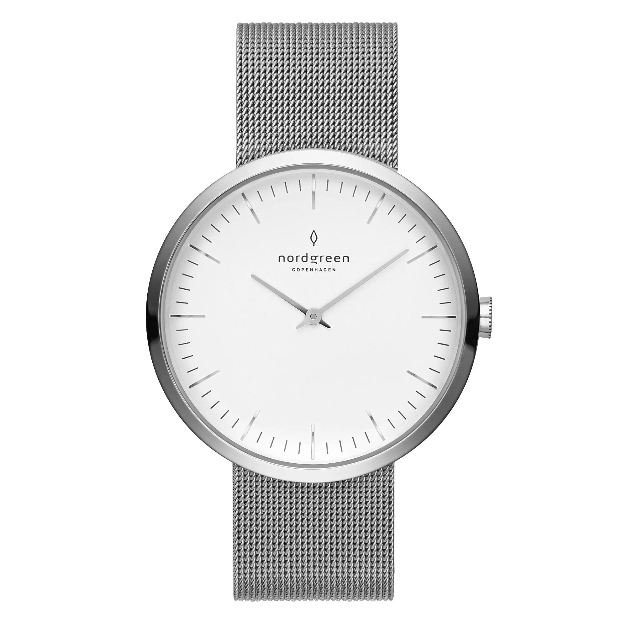 Infinity // 32mm // Silver // Silver Mesh // White Dial fra Nordgreen