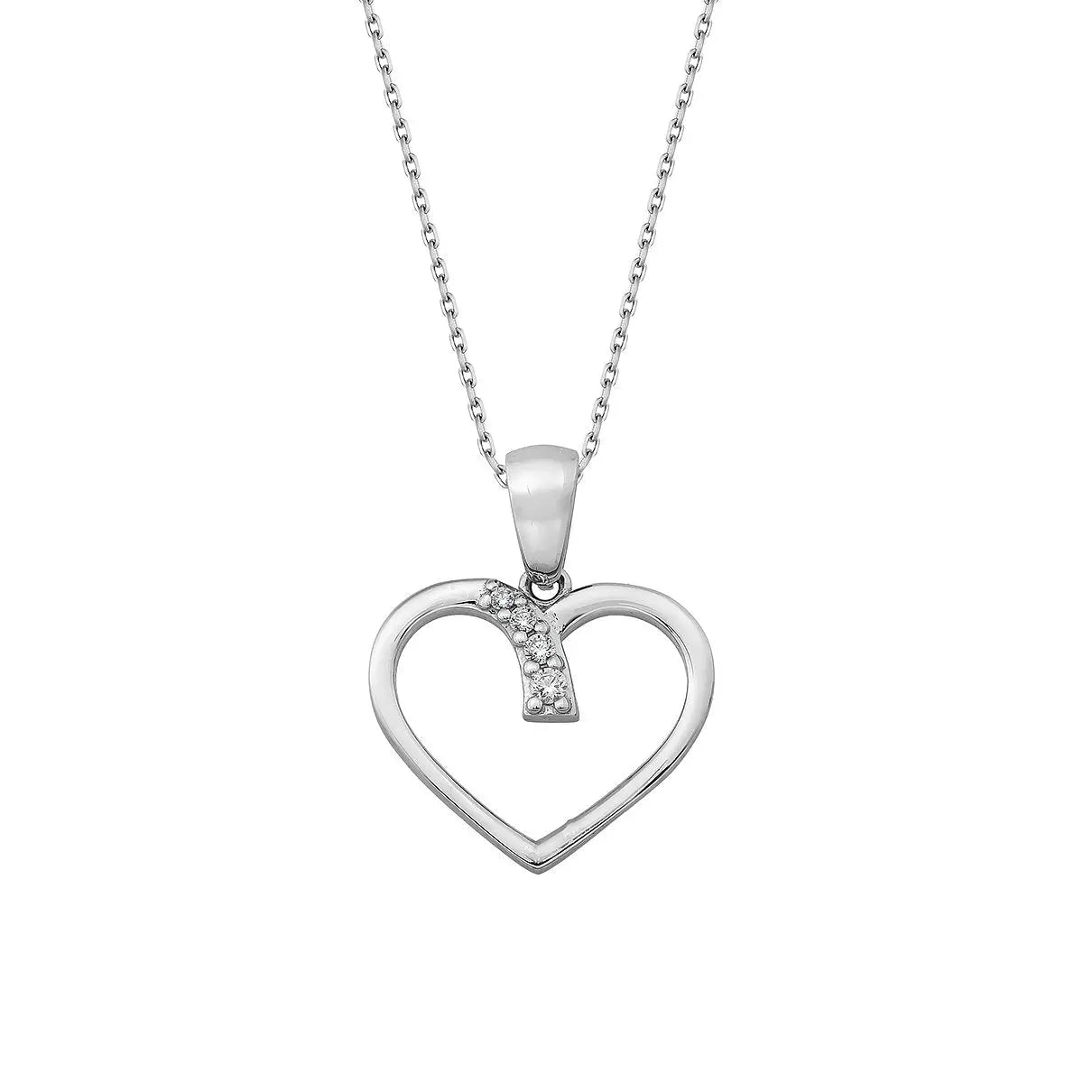 Heart sparkle halskæde - Sølv fra Silver Essentials by Plaza