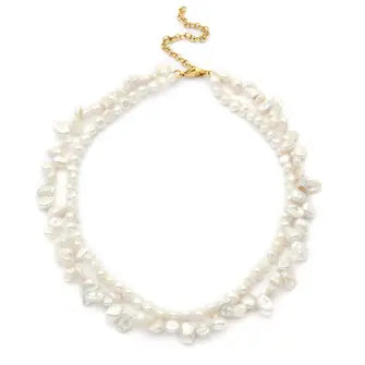 Double pearl halskæde - Forgyldt fra Lush Lush Jewelry