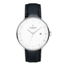 Philosopher // 40mm // Silver // Leather // Black // White fra Nordgreen