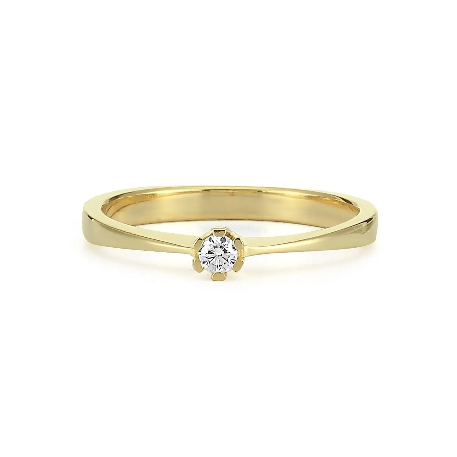 Solitaire ring 0,03 ct. - 14 kt. Guld fra Diamond Essentials by Plaza