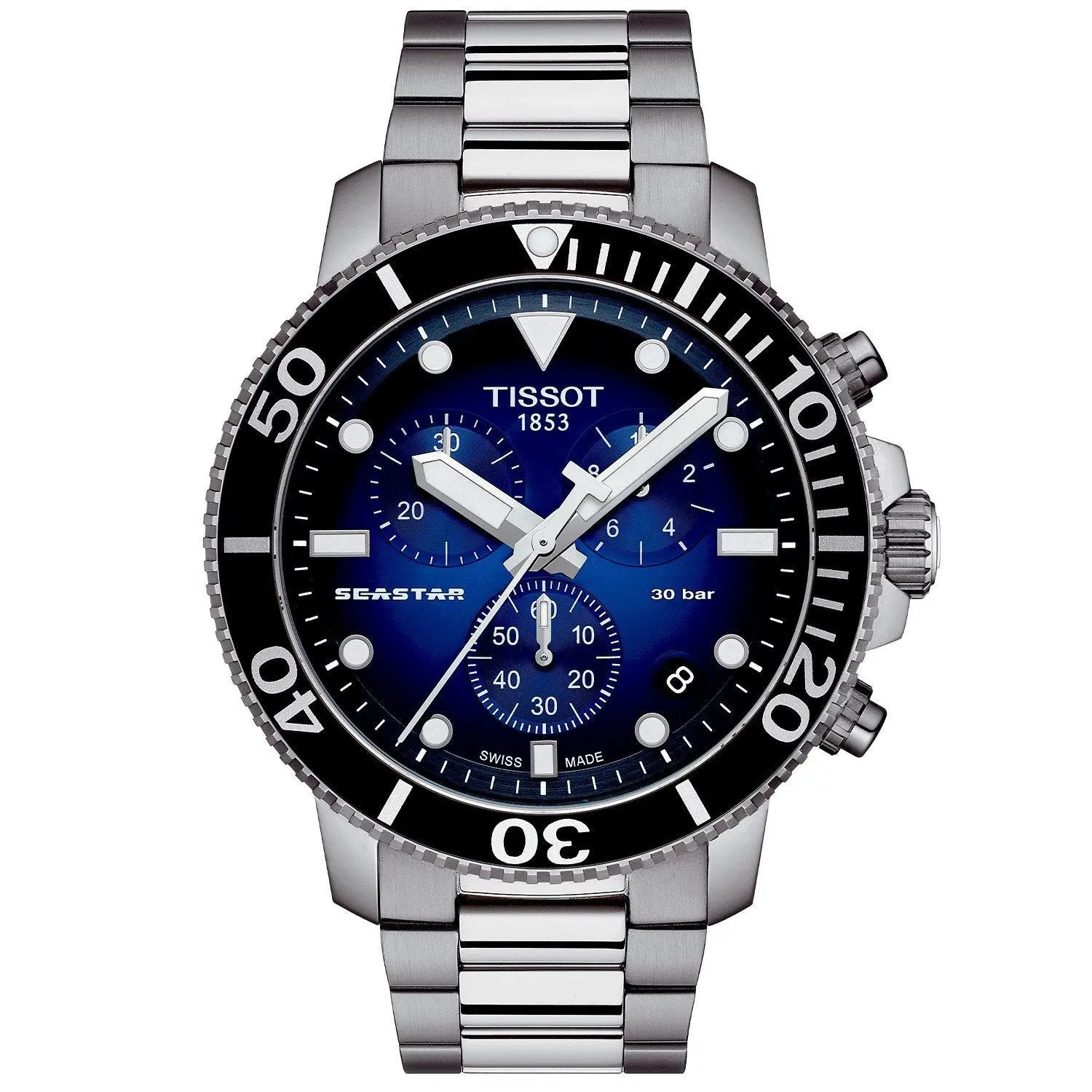 Seastar 1000 chronograph ur - Sølv/blå fra Tissot