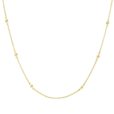 ZOE Halskæde med 7x0,025ct. W-si 40+5cm - 14 kt. fra Nuran