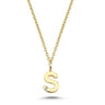 Bogstavvedhæng S m. 1 x 0,005 ct. W/SI 6,5 mm. - 14 kt. Guld fra Nuran